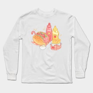 Hot-cat and fries Long Sleeve T-Shirt